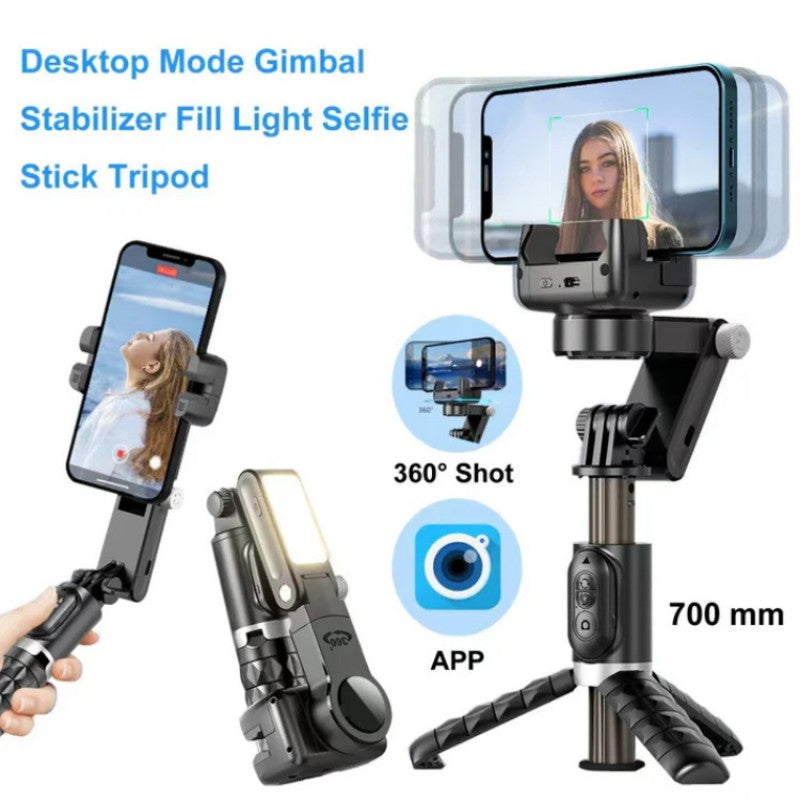 360° Roterende 3-akset sammenleggbart gimbal-stabilisator for smarttelefoner