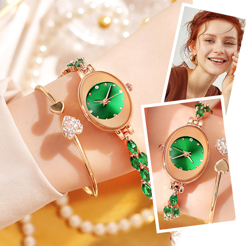 ✨2025 Nytt design🎀⌚ Farget sirkonarmbåndsklokke for kvinner