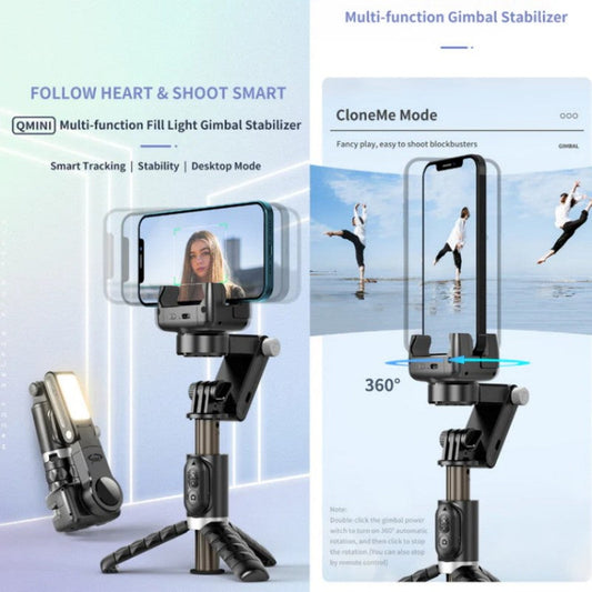 360° Roterende 3-akset sammenleggbart gimbal-stabilisator for smarttelefoner